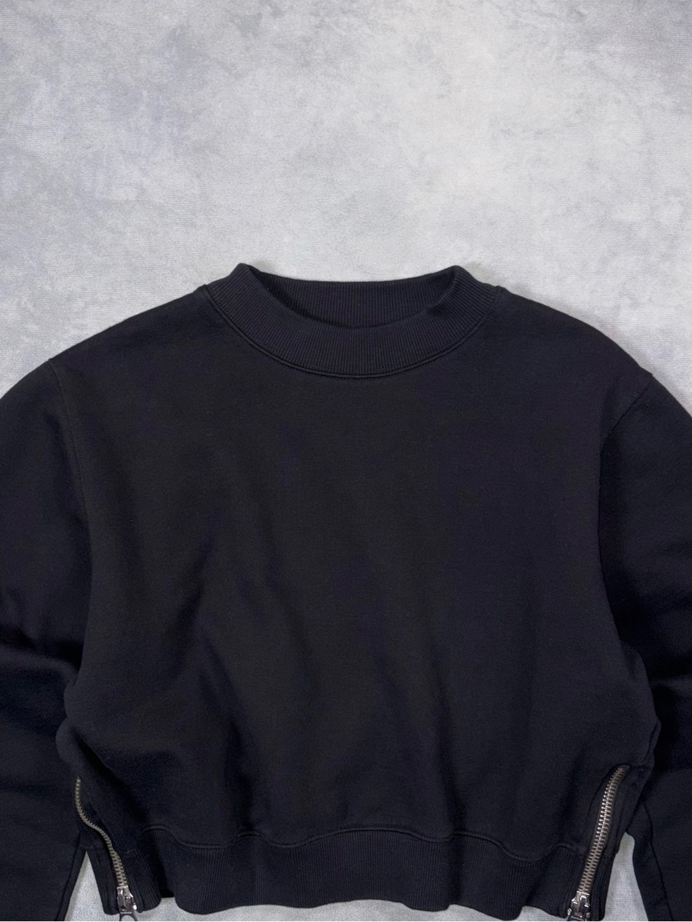 ACNE STUDIOS BIRD FL Black Cropped Avantgarde Y2K Zip Sweatshirt RRP600$ - Picture 3 of 15